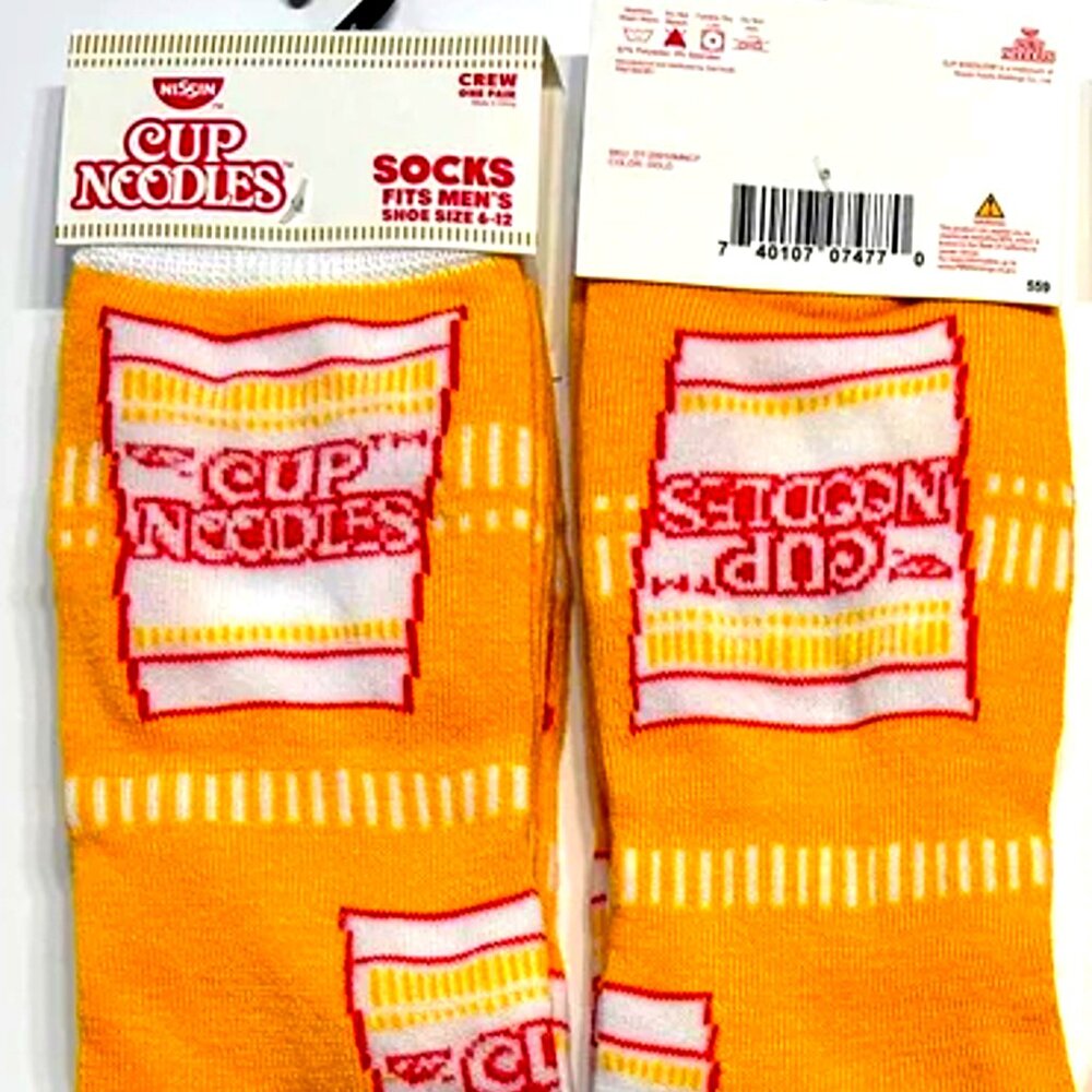 Men's Fashion Novelty Casual Fun CUP O NOODLES Crew SOCKS Size 6-12